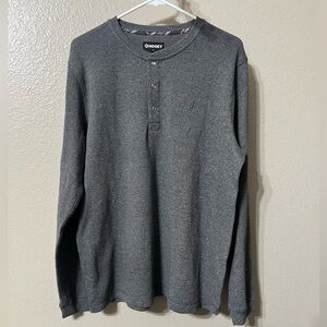 Hooey Charcoal Long Sleeve thermal Henley Shirt Sz- LG. Very good condition.
